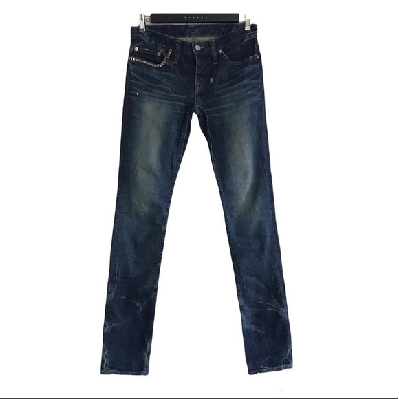 Hysteric glamour denim acid wash jeans studded - Picture 1 of 11